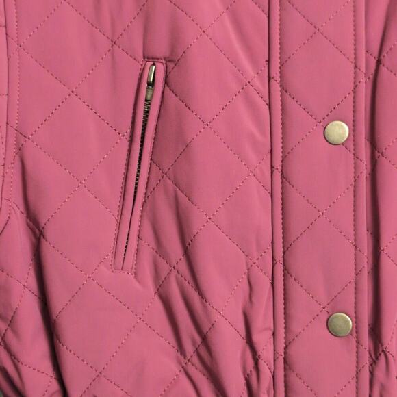 NWT Eden Society Burgundy Quilted Hooded Parka Jacket Drawstring Size S - Picture 2 of 12